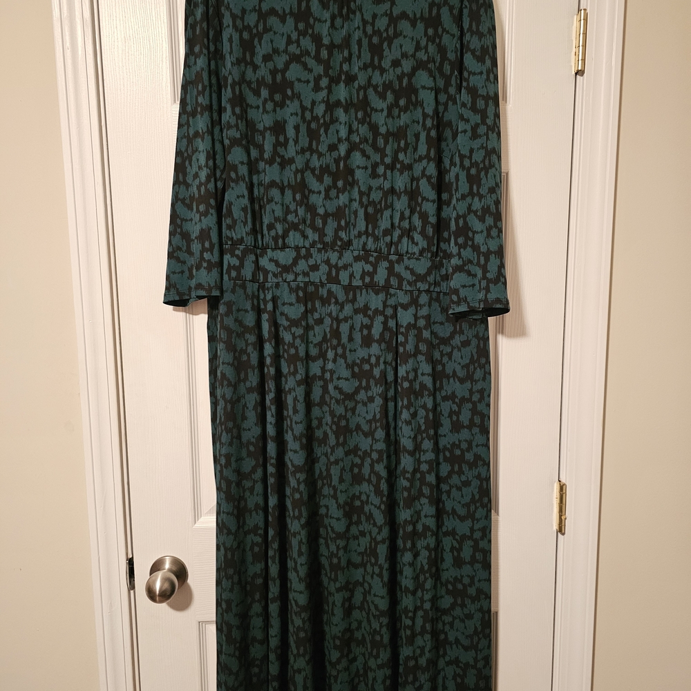 Lane Bryant Green and Black Long Sleeve Dress 26/28